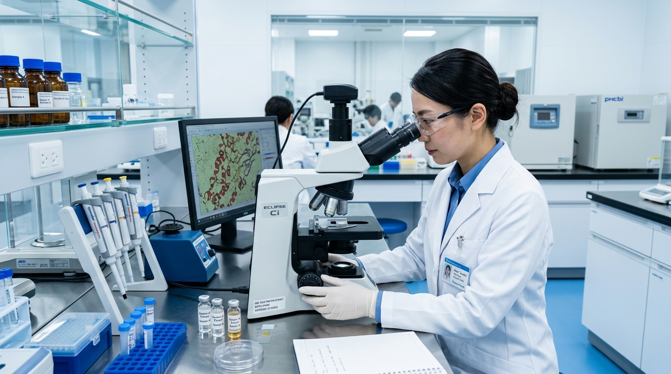 日本製藥研究實驗室，科學家進行 Bonepep 蛋黃蛋白水解物研究分析
