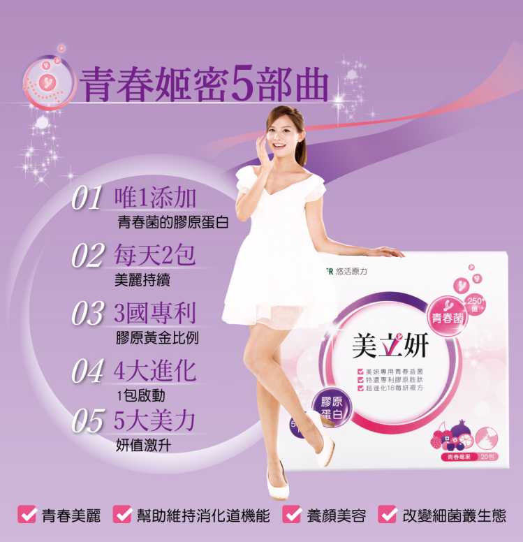 悠活原力美立妍青春益生菌膠原蛋白胜肽YOHOPOWER