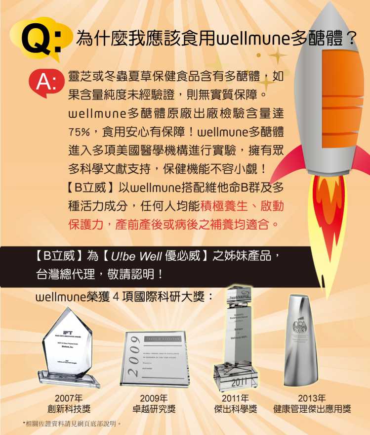 悠活原力B立威B群多醣體wellmune YOHOPOWER